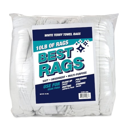 Monarch W68 Shop Towel Terry Wipers White 10lb Bag N-W68-10BG